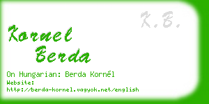 kornel berda business card